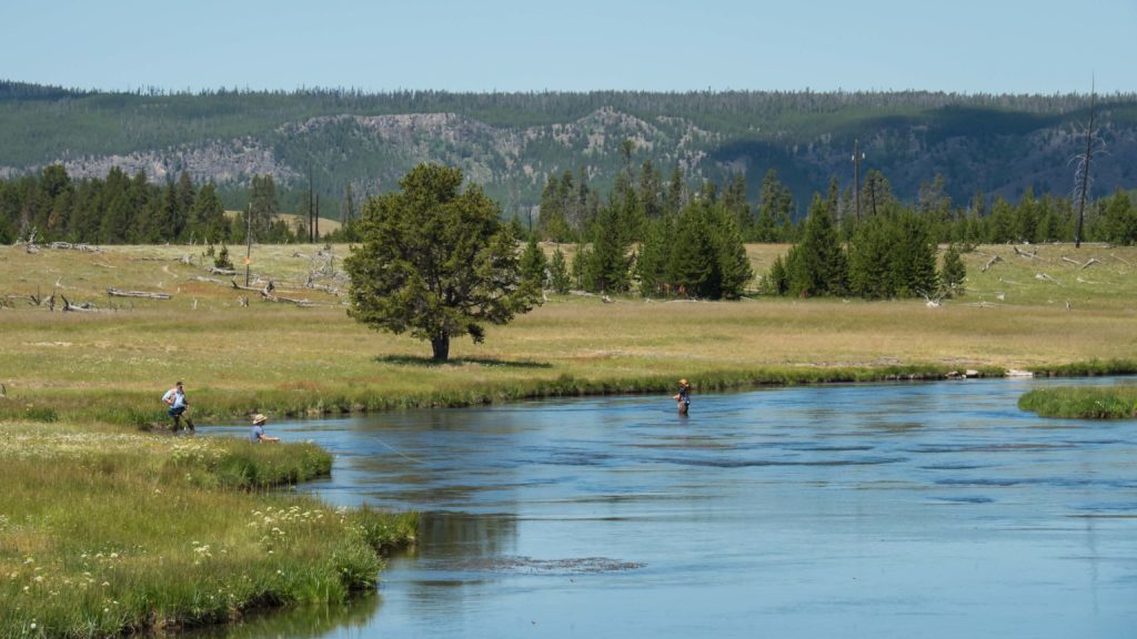 Pêcheurs au bord de la Firehole River (Yellowstone NP)